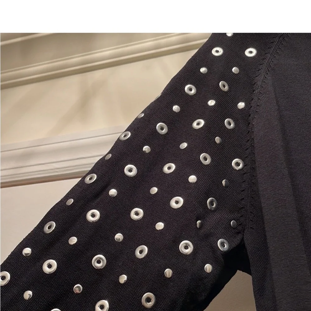 RARE Topshop Grommets Sweater Size 8 - Picture 4 of 5